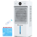 Swamp Cooler, 3-IN-1 Evaporative Air Cooler with Display & Remote, Windowless Portable Air Conditioners with Ice Cooling, 12H Timer, 6 Speeds, 60° Oscillation, Air Cooler Fan for Home Office