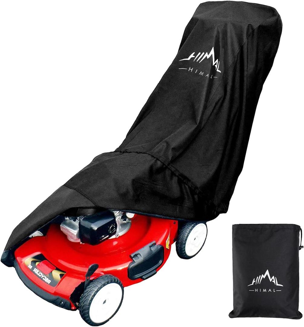 Himal Outdoors Lawn Mower Cover - Heavy Duty 600D Polyester Oxford Waterproof, UV Protection Universal Fit with Drawstring & Cover Storage BagBlack
