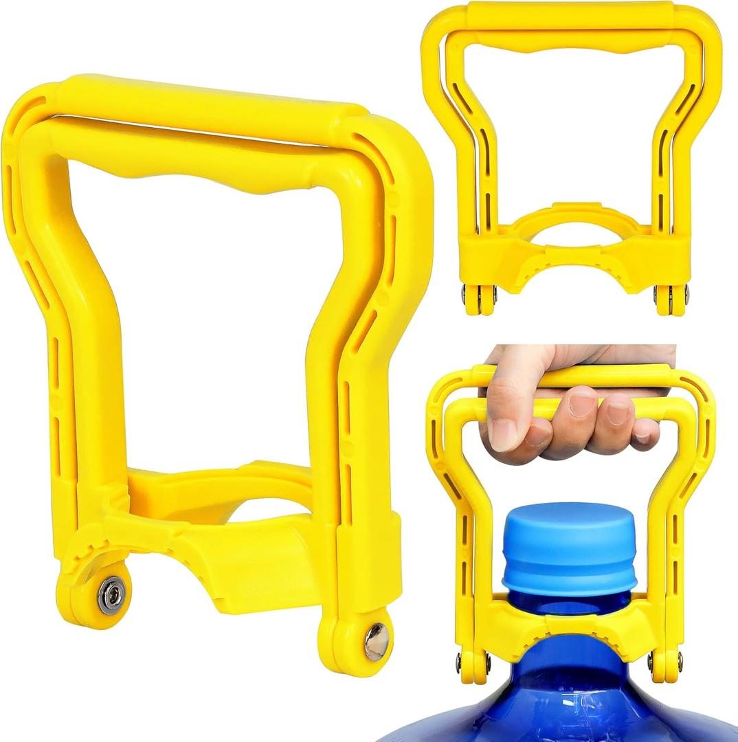 5 Gallon Water Bottle Handle, 2-Pack Yellow Heavy-Duty Water Jug Holder for Easy Carrying, Dual-Mode Design (Single/Dual-Person Lift), Ergonomic Grip  Fits Standard 5-Gallon Jugs