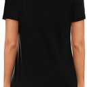 lime flare Womens Summer Tshirts V Neck Casual Short Sleeve Tunic Tops Tees (Black, S)