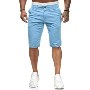 ALLABREVE Mens Chinos Flat Front Golf Short Work Dress Short Summer Beach Shorts Pants, 38, Light Blue