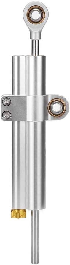 Universal Motorcycle Steering Damper Stabilizer Control Accessory CNC Aluminum Alloy Motorcycle Damper Control (Silver)