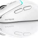 RAPIQUE Wireless Mouse for Laptop, Dual Bluetooth & 2.4G, Multi-Device for 3 Devices, USB-C Rechargeable, Quiet Click, 4 DPI Levels up to 3200, Ergonomic Right-Hand Mouse for MacBook, PC - White