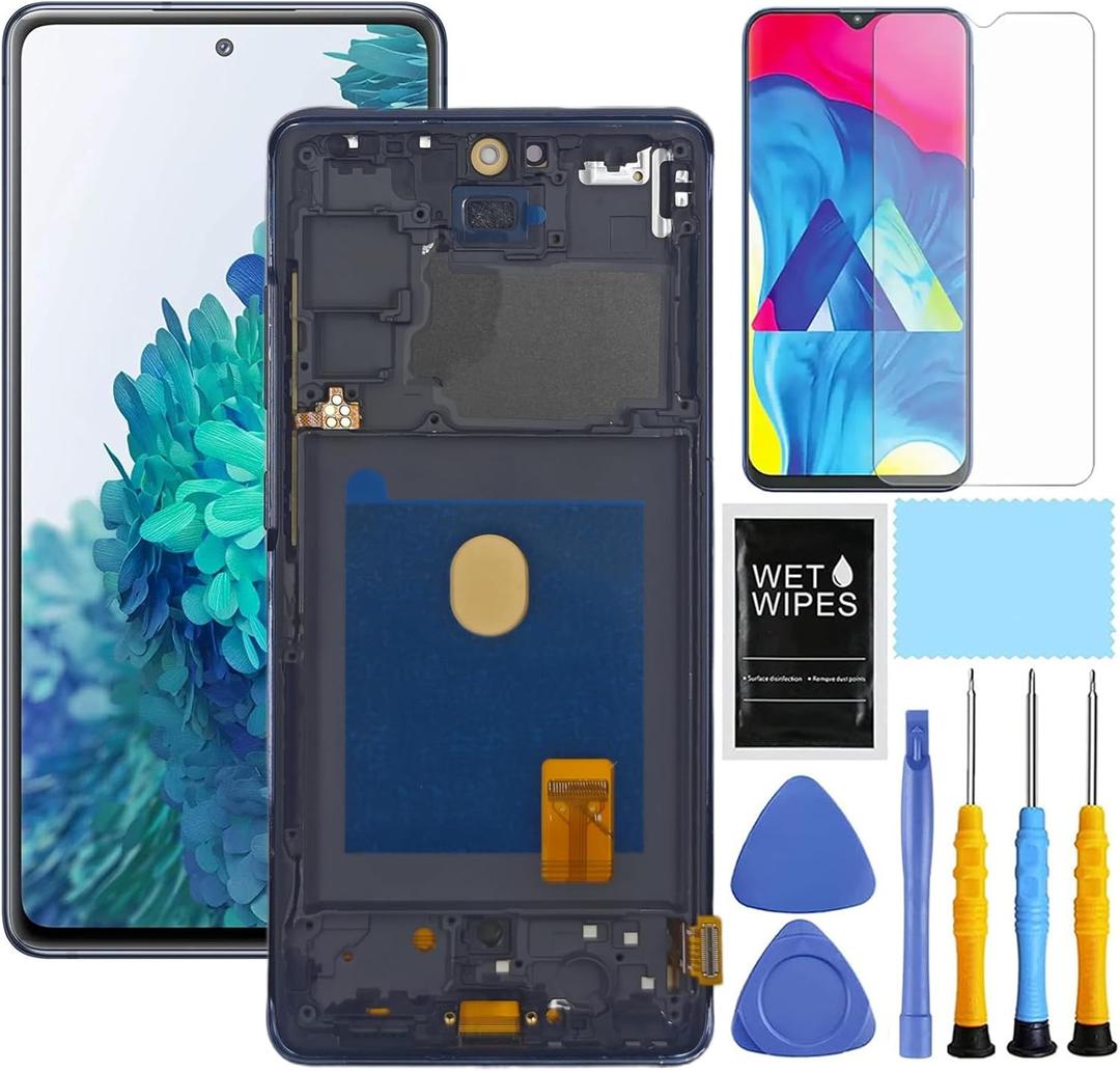 AMOLED For Samsung Galaxy S20 FE 5G Screen Replacement Kit - LCD Display Touch Screen Digitizer - SM-G781U1/DS G781A G781W G781V - 6.5 inch (Black With Frame)