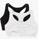 Fruit of the Loom Women's Multi-Pack Front Closure Cotton Bra 2Pack Black,  Grey