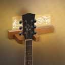 Gugxiom Light up Wooden Guitar Stand,Note Pattern Designs,Guitar Wall Mount in USB Powered,Guitar Wall Hanger for Electric Bass Acoustic and Ukulele Violin