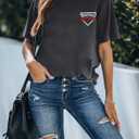 Baseball Shirts Women Softball Game Day T-Shirt Baseball Graphic Tee Tops Casual Short Sleeve T-Shirt Dark Grey