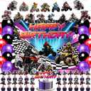 Four Wheeler ATV Quad Bike Party Decorations Dirt Bike Party Favors Birthday Party Decorations ATV Backdrop Banner Ballons Decorations Supplies for Kids Teens Boys Girls Baby Shower