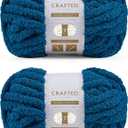 Crafted By Catherine Chunky Chenille Yarn - 2 Pack (8 oz / 227 g, 31.7 Yards Each Skein), Turquoise, Gauge 7 Jumbo