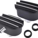 Finned Oval Black Aluminum Valve Cover Breather & PCV Valve Combo Kit 1-1/4" Hole