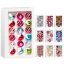 Amooca Christmas Colorful Glass Balls Decoration Festival Party Home Decors Holiday Xmas Tree Hanging Ornaments Set 18pc 1.6in Small Colorful Floral Printings