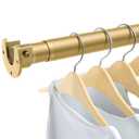 Closet Rods for Hanging Clothes, 17 to 39 Inch Heavy Duty Stepless Adjustable Closet Hanging Rod, 1.3 Inch Diameter Metal Closet Rod for Wardrobes Laundry Bedroom RV, Gold