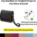 RFID-Blocking Women's Real Leather Wallet with Large Capacity and Wristlet - Small, Secure, and Chic - Conveniently Holds Cards, Cash, and Coins (All Black - RFID Protected with Wristlet)