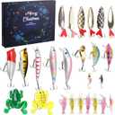 Advent Calendar Fishing Christmas Countdown, Fishing Lure Advent Calendar 2025 Adult Teen, 24 Days Fishing Lures Set, Xmas Surprise Presents for Anglers