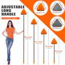 JEHONN Wall Mop with Long Handle 80 inches, Upgraded 180 Collapsible Baseboard Cleaner Tool with Squeegee, Ceiling Duster with 3 Microfiber and 3 Chenille Pads for Cleaning Window, Cabinet (Orange)