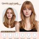 Clip in Bangs Real Human Hair for Women Wispy Bangs Hair Pieces Dark Brown Fringe Hand-Tied Lace Base Invisible Hairline