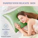2 x BEDELITE Satin Pillowcase for Hair and Skin, Super Soft Similar to Silk Pillow Cases 4 Pack with Envelope Closure, Cooling Pillowcases for Women Men (20"x36" King Size, Sage Green)
