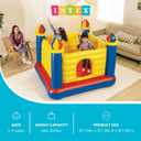 Intex Inflatable Colorful Jump-O-Lene Castle Bounce House, for 2 Kids Ages 3-6 - Large Blow-Up Indoor Outdoor Children's Bouncer Jumper Playhouse