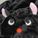 Cat Onesie with Hoodie Black Cute Cat Pajamas Animal Costume Halloween Outfit Adults Women Men, Medium