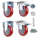 Caster Wheels with Brake 2200lbs,Heavy Duty Casters Set of 4 for Cart, Trolleys, Furniture and Workbench (JL-HS5inch)