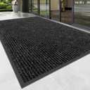 100pointONE Front Door Mat, Heavy Duty Indoor Outdoor Doormat for Entryway, 120" x 36" Low Profile Outdoor Mats for Home Entrance, Stain and Fade Resistant Welcome Mat for High Traffic Area, Black