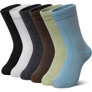 Kids Crew Cotton School Socks Youth Cute Casual Breathable Little Girls Boys Dress Socks 6 Pairs