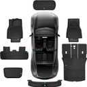 Tesla Model Y Juniper Floor Mats 2026 2025 Full Set All Weather Non-Slip Floor Liner for New Model Y 2025 2026 Cargo Mats and Seat Back Cover Protector-Tesla Model Y Trunk Mat, (25-26) 10PCS For Tesla Model Y