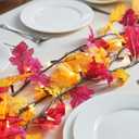 2 x Lighted Fall Garland | Fall Leaves Lights Plug in | 35 Orange Bulbs | Connectable | for Halloween Fall Thanksgiving Autumn Harvest Decoration (9Feet-Length)