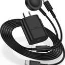 for Samsung Watch Charger Fast Charging,2 in 1 Galaxy Watch Phone Charger 6ft with 25W USBC Charger Compatible with Galaxy Watch 8/7/Ultra/6/6 Classic/5/5Pro/4/4 Classic/3/Active2/1/S24/S23/S22/21/20 (Black)