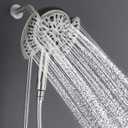 INAVAMZ 2-in-1 Shower Head with Handheld Combo: Rainfall Shower Head & Detachable Shower Head Use Together or Alone, 9 Spray Settings Showerhead with Hose Nickel, Shower Trim Systems