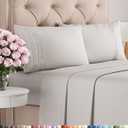 Queen Size 4 Piece Sheet Set - Comfy Breathable & Cooling Bed Sheets Set - Hotel Luxury Bedding for Women, Men, Kids, Teens, Boys & Girls - Deep Pockets, Soft, Wrinkle Free - Oeko-Tex - French Grey