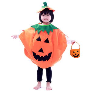 Etistta Halloween 3PC Pumpkin Costume for Kids Children Cosplay Party Clothes (Orange)