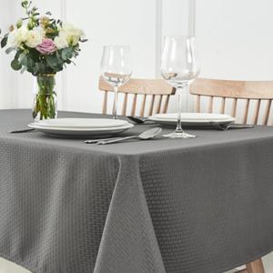 Maxmill Rectangle Tablecloth Weaved Pattern Waterproof Spillproof Wrinkle Free Table Cloth, Kitchen Dining Tabletop Decoration, Fabric Table Cover for Holiday Parties, 52 x 70 Inch, Charcoal Gray