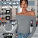 3 Pack Women's Off The Shoulder Sweaters Long Sleeve Ribbed Knit Top Slim Fit Fall Shirt Going Out Pullover Sweater (M)