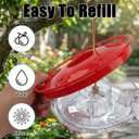 FEED GARDEN Hummingbird Feeders for Outdoors, 2 Pack 16oz Leak-Proof Dish-Style Nectar Feeder Built-in Ant Moat, 5 Feeding Ports, Wide Mouth Easy Clean, BPA-Free Plastic Gifts for Women Mom