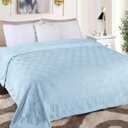 Superior Fleece Diamond Fluffy Blanket, Decorative Blankets for Bedroom, Sofa, Fuzzy, Plush, Soft, Cute Room Decor, Beautiful Cover, Comfort Essentials, Alaska Collection, Twin, Light Blue