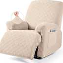 VANSOFY Recliner Chair Cover, 3-Pieces Stretch Recliner Covers for Recliner Chair Soft Reclining Chair Slipcover Furniture Protector for Dogs Cats(Cream)