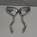 Universal Bicycle Mirror Bike Rear View Mirror 8mm 10mm Skull Hand Style Also for Motorcycle Rear View Mirrors silver