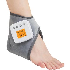 AOBOCO Cordless Ankle Massager with Heat - 3000mAh Ankle Heating Pad for Achilles Tendonitis and Plantar Fasciitis, Rechargeable Heated Foot Brace Wrap, 3 Vibration Mode, Auto Shut Off