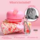 Lisha Portable Travel Bidet, Peri Bottle, Rolls-Up Compactly for Discreet Carry, Silicone Bidet Bottle with Leakproof Lid, Dust Bag and Clip (16.9 oz Capacity) (Spring)