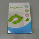 Portable Folding Large Non Slip Silionce Pads Potty Training Seat for Kids Boys & Girls, Foldable Toddlers Toilet Seat, Recyclable Potty Seat Cover for Travel (Green)