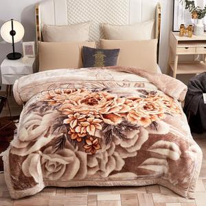 LGYKUMEG Thick Korean Faux Mink Fleece Blanket 79" x 91" -Silky Soft and Warm Plush Weighted Blanket for Bed - 9lbs Taupe Throw Blankets (Peony Coffee)