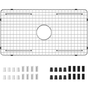Sink Bottom Grid 29-1/2" X 15-9/16", Centered Drain with Corner Radius 3/8", Sink Protector Stainless Steel Material