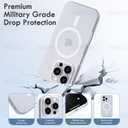 for iPhone15 Case,Military Grade Drop Protection, Compatible with MagSafe, Anti-Fingerprint, Slim and Light, Anti Yellow Matte Case for iPhone15, White