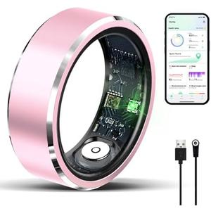 Twievo Smart Ring for Men/Women, Smart Rings with Calories/Heart Rate/Blood Oxygen/Sleep Monitoring,No Subscription Fee,5ATM Waterproof (Pink, 8#)