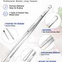 4 Pcs Fine Long Tweezer Tongs Professional Silver, 12'' and 10'' Stainless Steel for Kitchen, Food, Cooking, Repairing, Sea food and BBQ