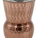 bona fide Hammered Outside pure Copper Inside Nickel Plated Tumbler Moscow Mule Mugs Copper Tumbler Cups pure copper glass for mule cocktail beverages soft drinks Handcrafted Set of 2 (400) ml 13 oz