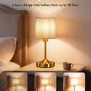 KEILAIMO Cordless Table Lamp, 5000mAh Rechargeable LED Desk Lamp with 3-Level Dimmable Brightness, Portable Nightstand Light for Bedroom, Living Room, Bedside, Dining Room (Polished Gold) - 2 Pack