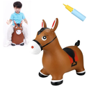 INPANY Bouncy Horse Hopper Toys, Toddlers Bouncing Farm Animals, Inflatable Jumping Hopping Horse, Ride on Rubber Bouncer for Kids, Outdoor Indoor Cool Birthday Gifts for 2 3 4 Year Old Girl Boy