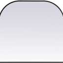 Illuminate, Metal Frame Arch Mirror 36X34 Inch in, Modern, Black